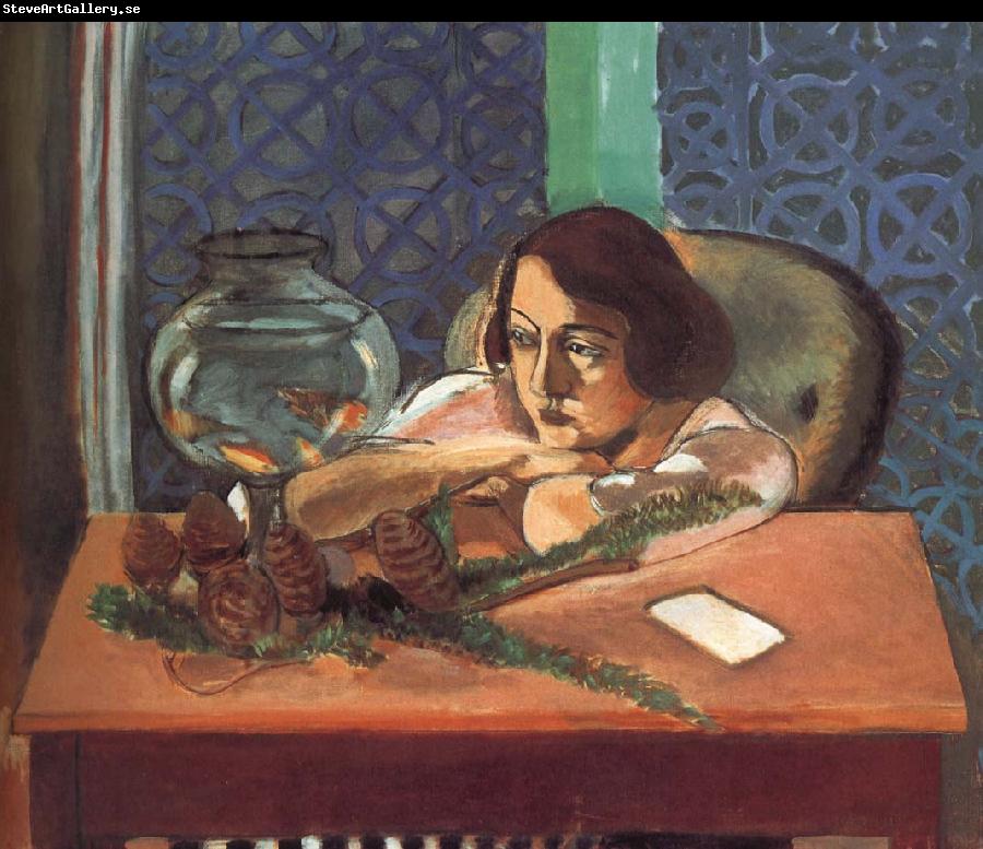 Henri Matisse Fish tank after a woman